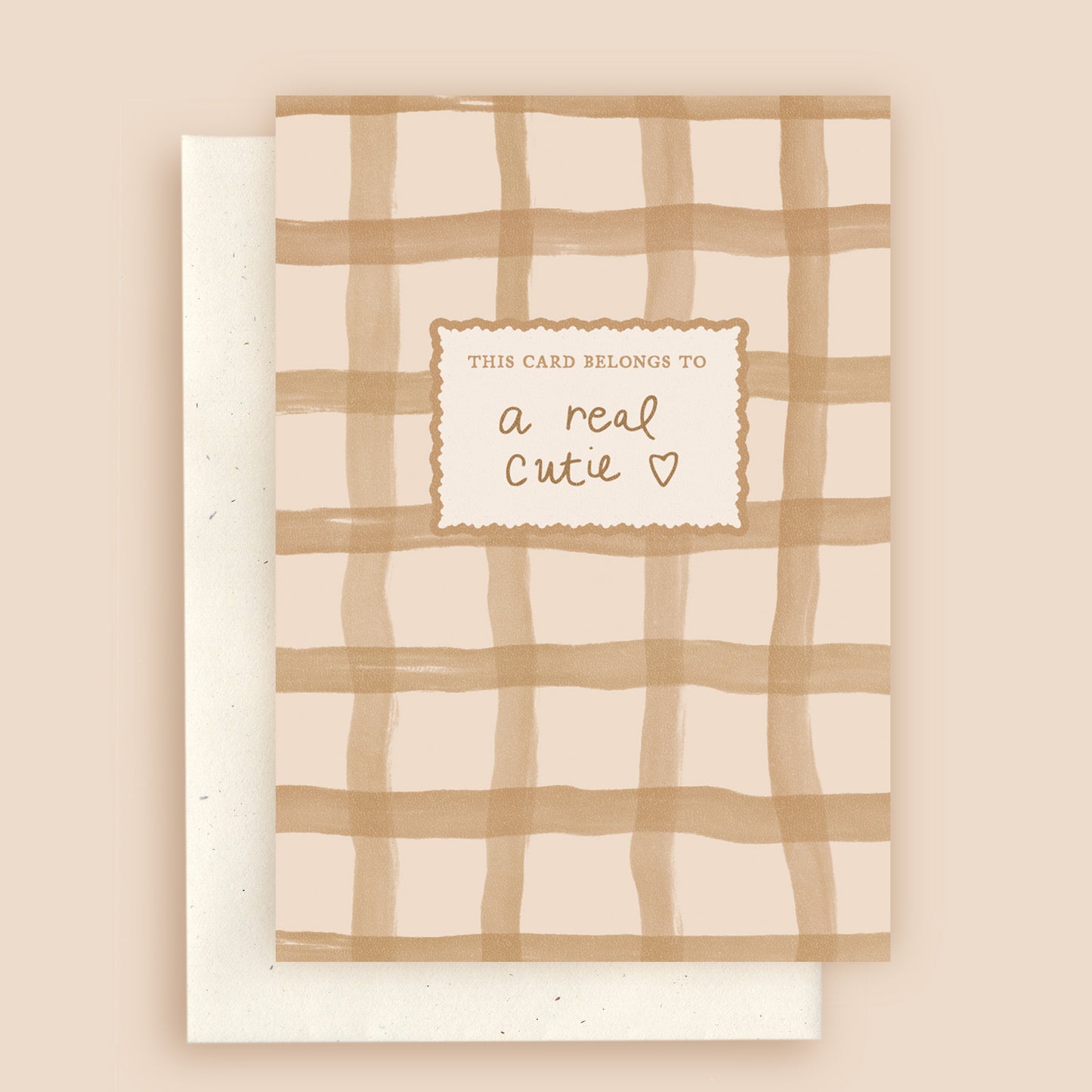 A Real Cutie Check Pattern Greeting Card